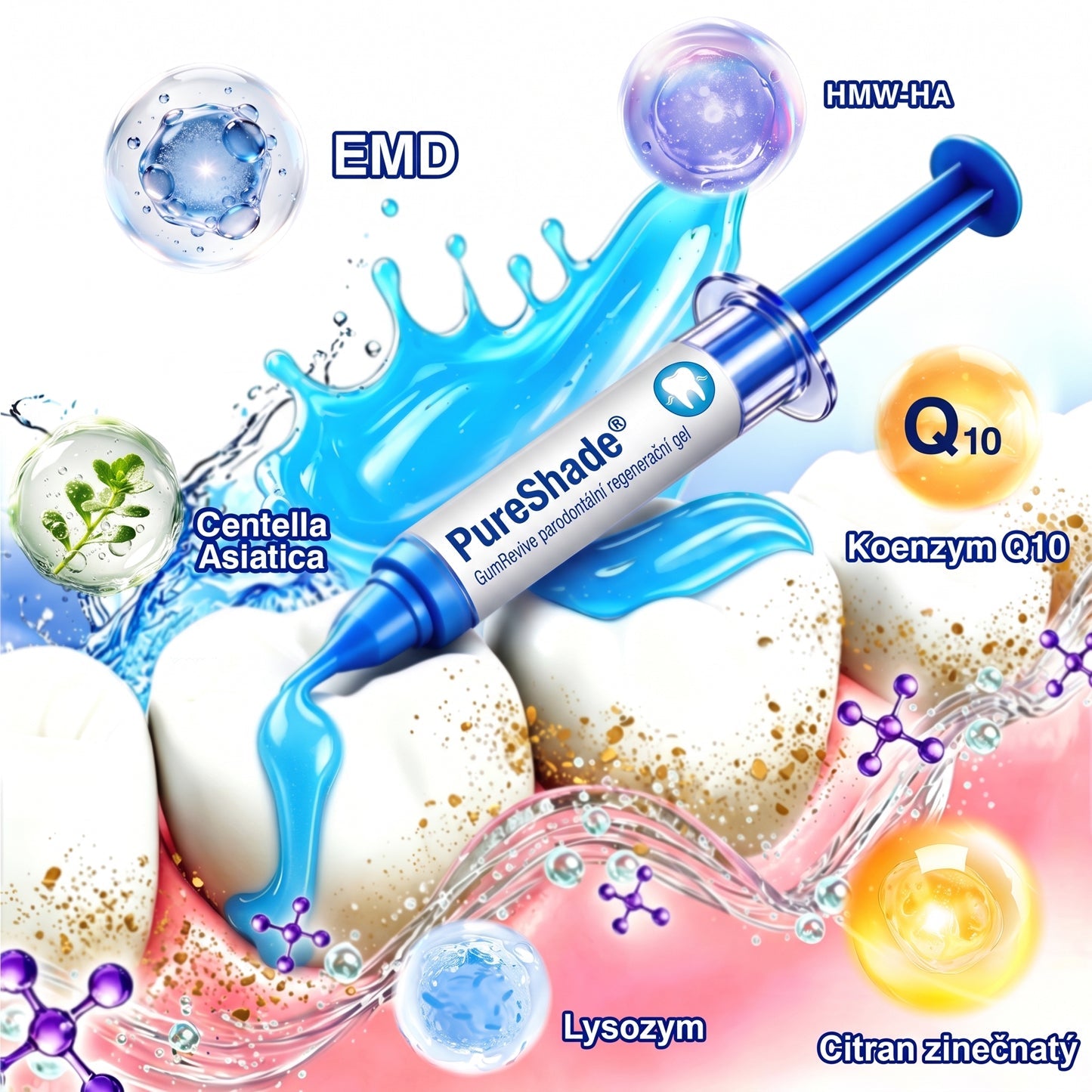 PureShade® 🦷 GumRevive regenerační gel na dásně – pro zdravější dásně a sebevědomější úsměv 👍