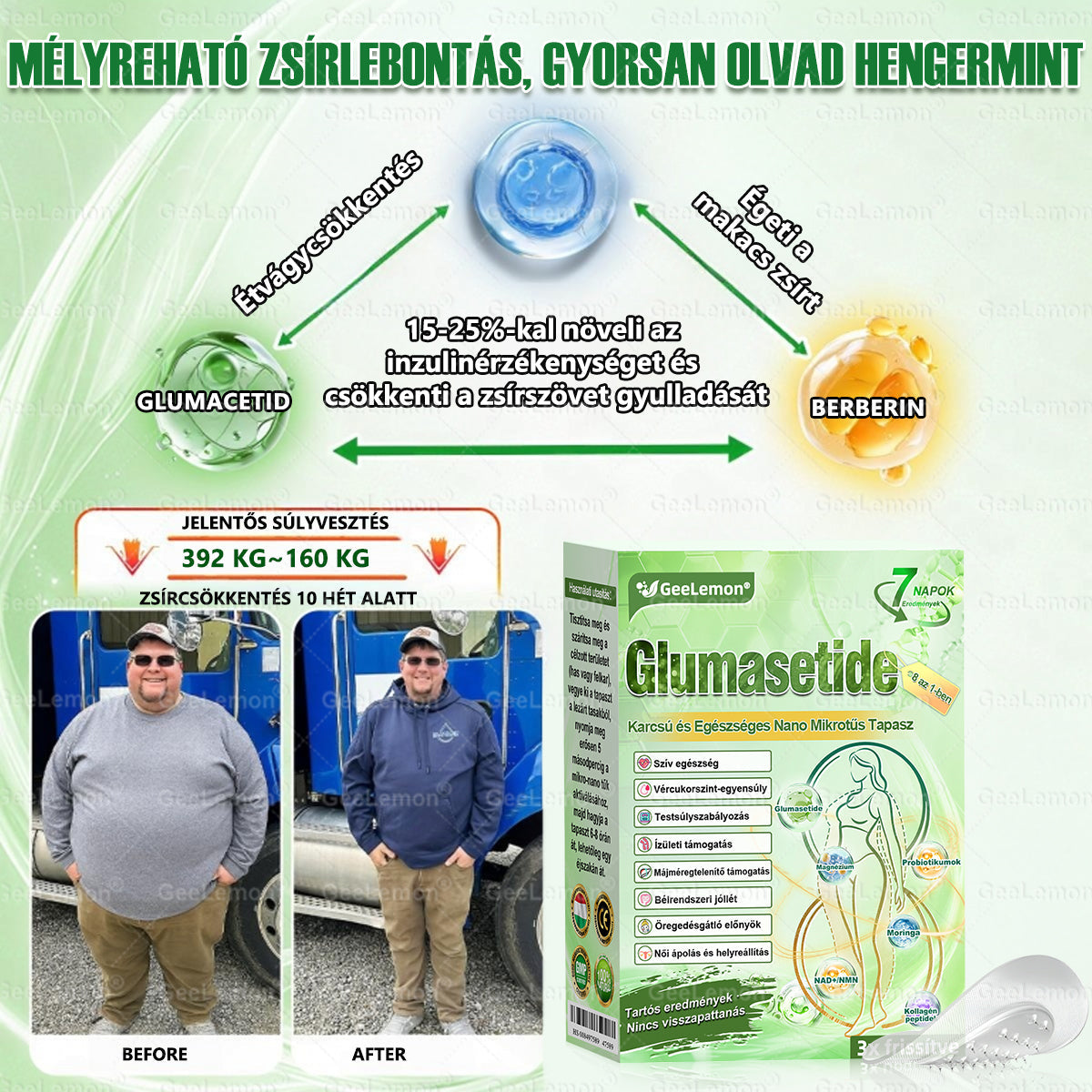 Magyar szakértők által ajánlott · 👩‍⚕️ Hivatalos márkabolt| ✅ 𝐆𝐞𝑒𝐿𝑒𝐦𝐨𝐧® Glumasetide 8 az 1-ben Karcsú és Egészséges Nano Mikrotűs Tapasz 🇭🇺