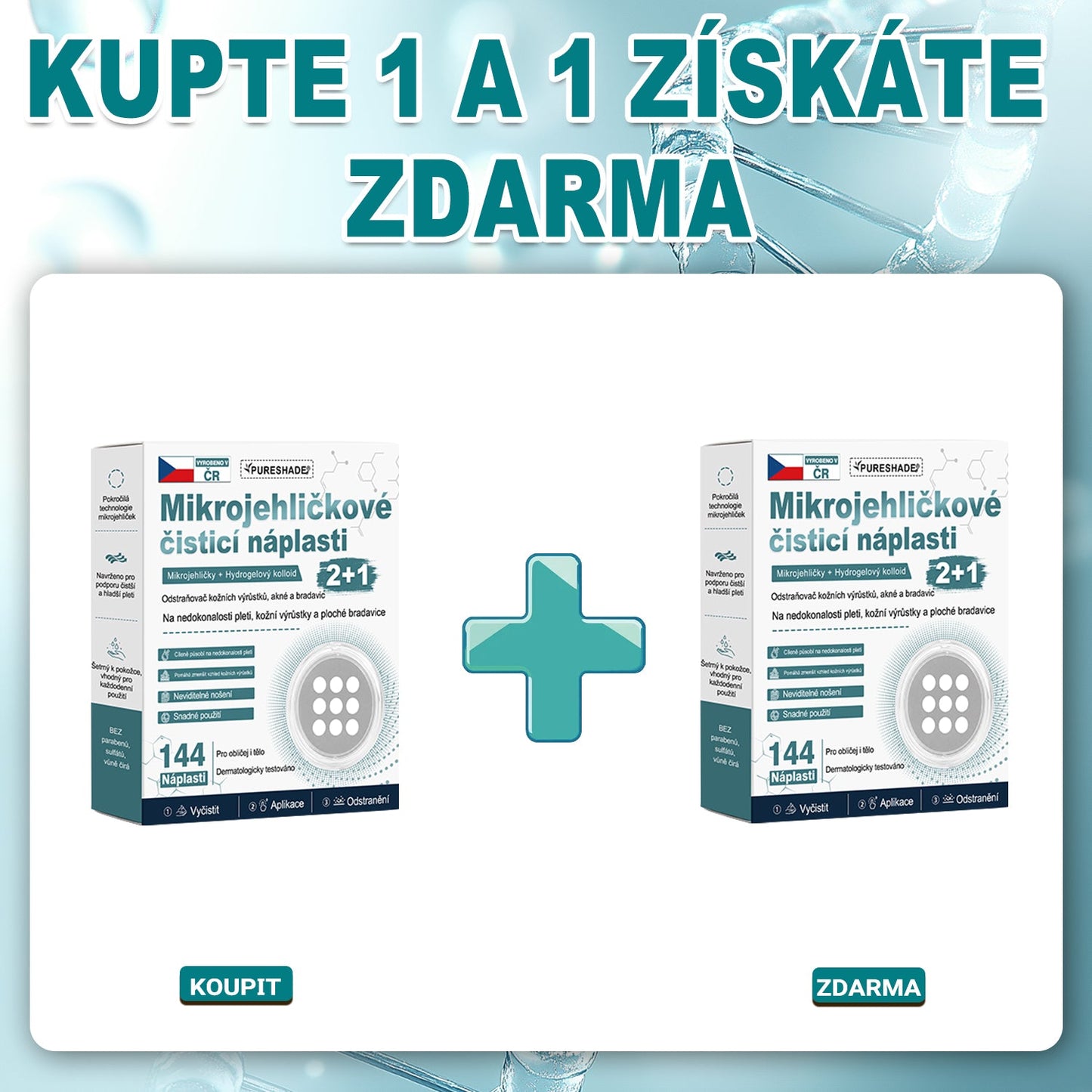 ✨🔥 50% SLEVA 🔥✨ PURESHADE® 2v1 mikrojehličková náplast 🍀 | Na znaménka, bradavice, akné a nedokonalosti pleti | Jemnější a čistší vzhled pokožky