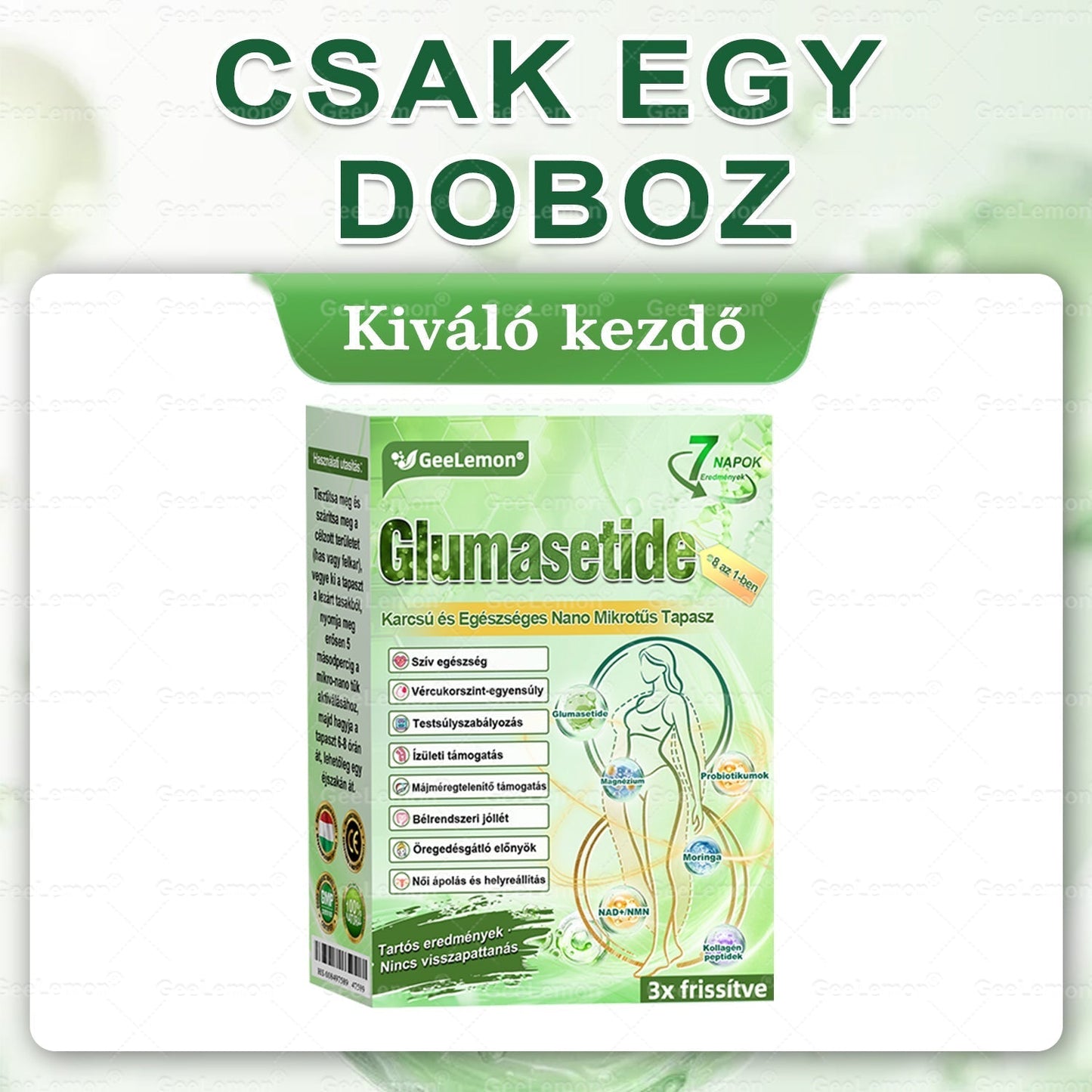 Magyar szakértők által ajánlott · 👩‍⚕️ Hivatalos márkabolt| 🩹 𝐆𝐞𝑒𝐿𝑒𝐦𝐨𝐧® Glumasetide 8 az 1-ben Karcsú és Egészséges Nano Mikrotűs Tapasz 🇭🇺