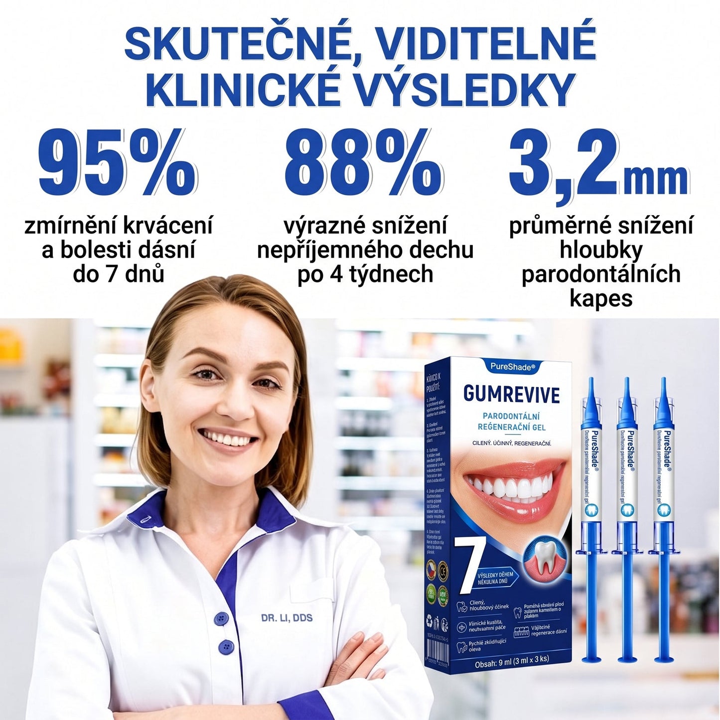 PureShade® 🦷 GumRevive regenerační gel na dásně – pro zdravější dásně a sebevědomější úsměv 👍