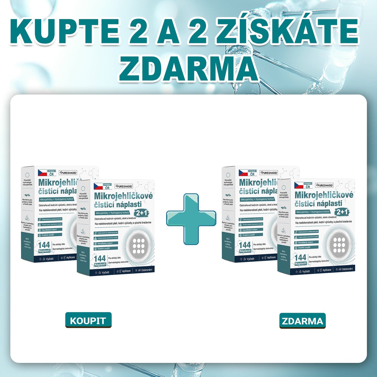✨🔥 50% SLEVA 🔥✨ PURESHADE® 2v1 mikrojehličková náplast 🍀 | Na znaménka, bradavice, akné a nedokonalosti pleti | Jemnější a čistší vzhled pokožky